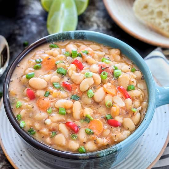 Instant Pot Vegan White Bean Soup - Recipe photo by ruchiskitchen