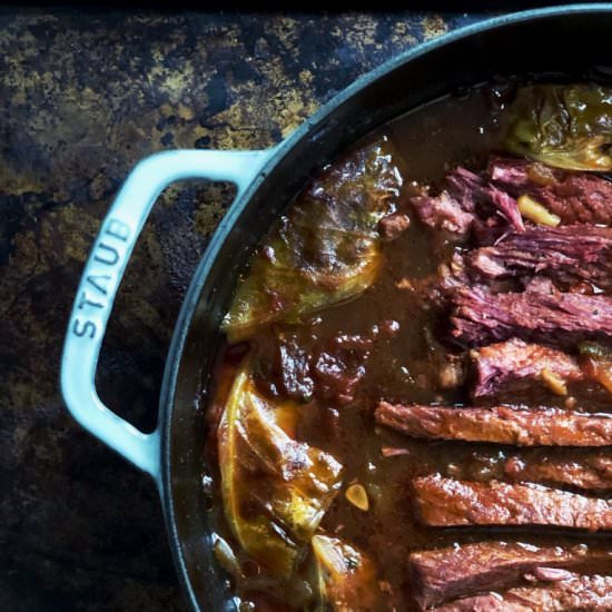 Guinness Braised Corned Beef - Recipe photo by herlongwayhome