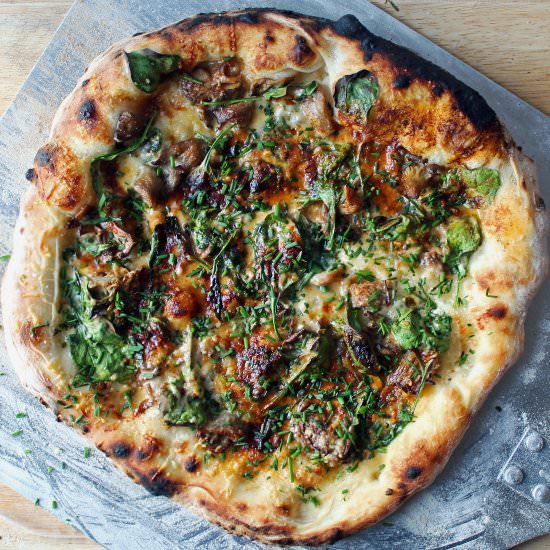 Oyster Mushroom Pizza - Recipe photo by ThursdayNightPizza