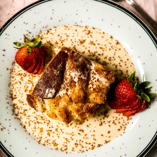 White Chocolate Bread Pudding - Recipe photo by Never Not Hungry