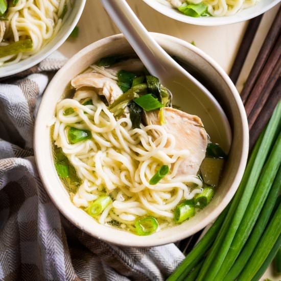 Scallion Chicken Soup & Noodles - Recipe photo by kneadbakecook