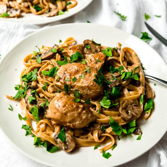 Chicken Marsala w/ Mustard Sauce - Recipe photo by Never Not Hungry