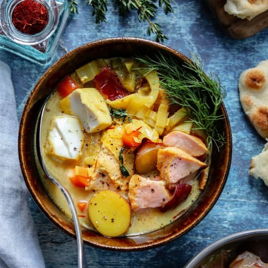 saffron kissed fish chowder - Recipe photo by Give it Some Thyme