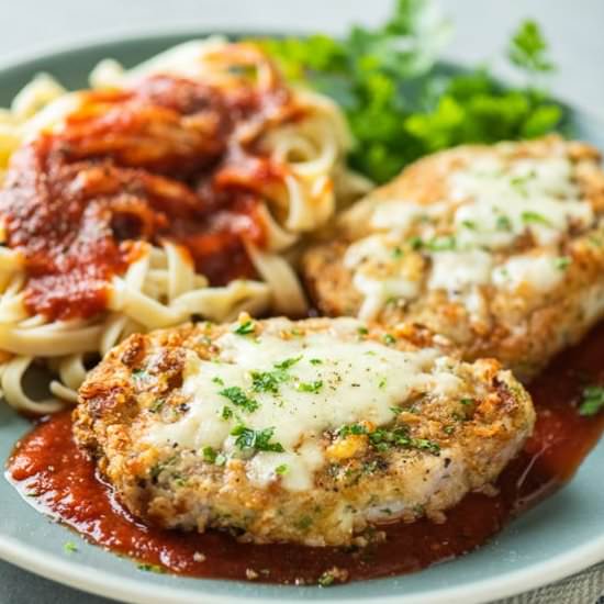 Air Fryer Pork Chops Parmigiana - Recipe photo by BestRecipeBox