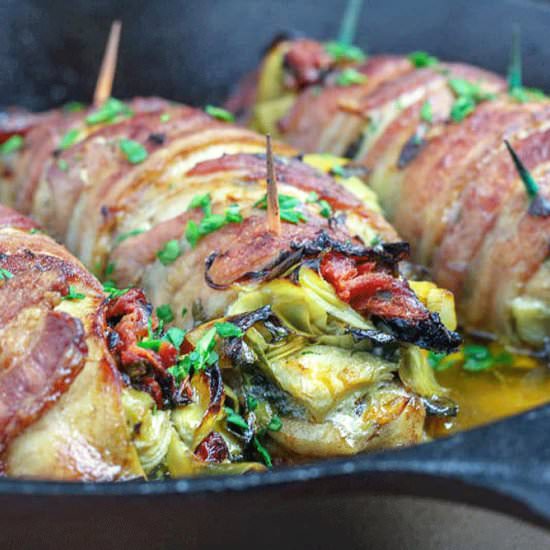 Bacon Wrapped Veggie Chicken - Recipe photo by recipesworthrepeating