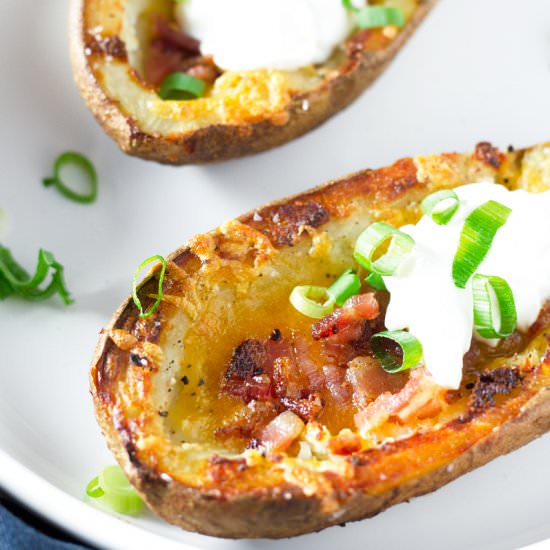 Loaded Baked Potato Skins - Recipe photo by cookingformysoul