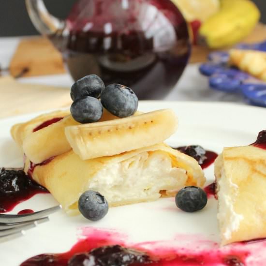 Blueberry Cheese Blintz Recipe - Recipe photo by Family Table Treasures
