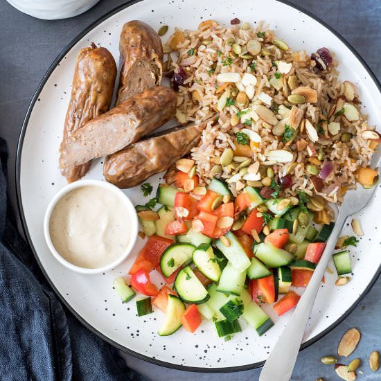 Rice Pilaf with Lamb Sausages - Recipe photo by Your Ultimate Menu