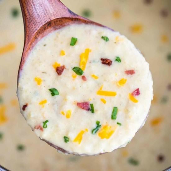 Instant Pot Cheesy Potato Soup - Recipe photo by peasandpeonies