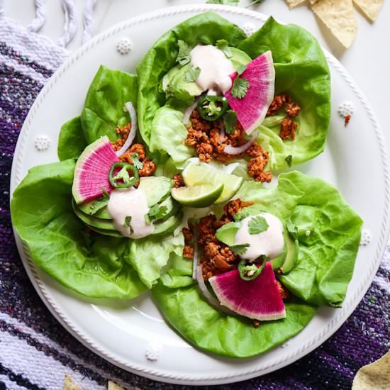 Chipotle Chicken Lettuce Cups - Recipe photo by tippsinthekitch