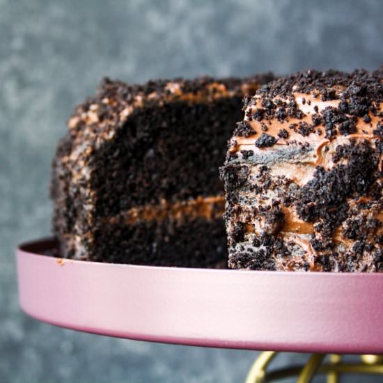 Chocolate Blackout Cake - Recipe photo by The Desserted Girl