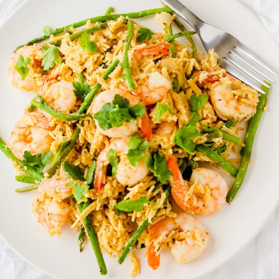 Lemon Garlic Shrimp Asparagus Pasta - Recipe photo by DineLikeShay