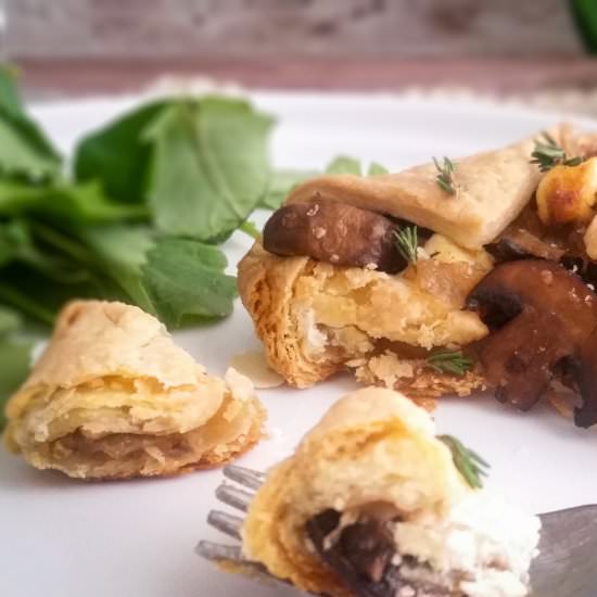 Mushroom & Goat Cheese Tarts - Recipe photo by The Cosmic Cookie Jar