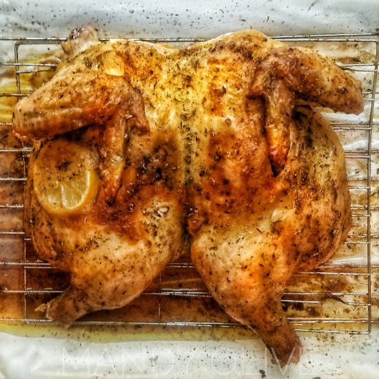 Juicy, Crispy Spatchcock Chicken - Recipe photo by mandyoliveco