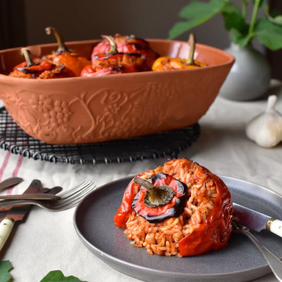 Rice Stuffed Red Peppers - Recipe photo by mama ia blog