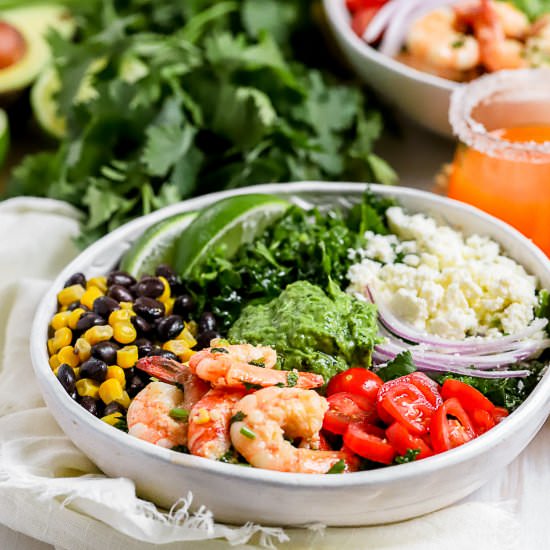 Cilantro Lime Shrimp Taco Salad - Recipe photo by SprinklesandSeaSalt