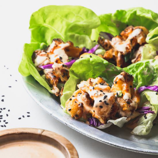 Crunchy Cauliflower Lettuce Wraps - Recipe photo by joeats