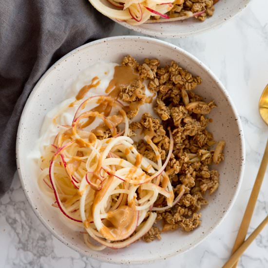 Apple Pie Granola Yogurt Bowls - Recipe photo by Inspiralized