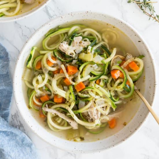 Pressure Cooker Chicken Zoodle Soup - Recipe photo by Inspiralized
