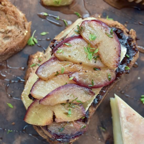 Roasted plum grilled cheese - Recipe photo by crimsonandcopper