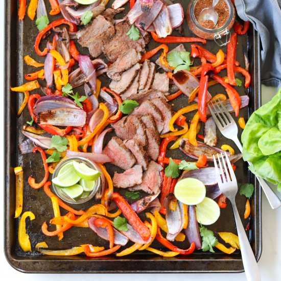 Sheetpan Steak Fajitas (Whole30) - Recipe photo by cookathomemom