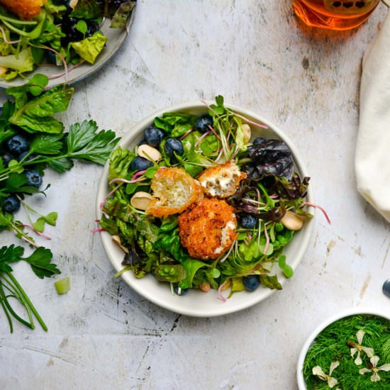 Spring Salad & Crispy Goat Cheese - Recipe photo by Wanderings in my Kitchen