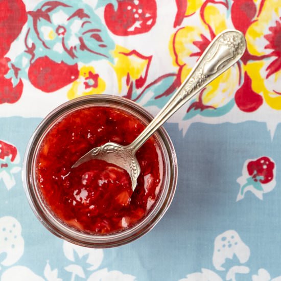 Strawberry Freezer Jam - Recipe photo by sidewalkshoes