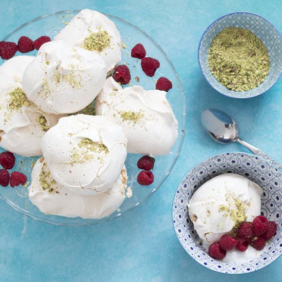 Vegan rosewater meringues - Recipe photo by Mandy Sneaky Veg