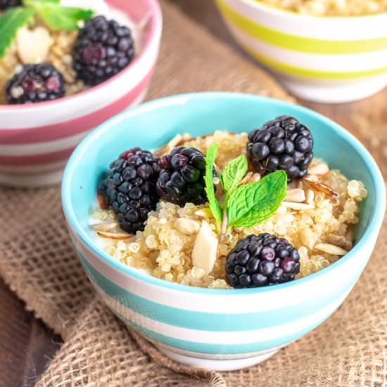 Breakfast Quinoa w Blackberries - Recipe photo by KyleeCooks