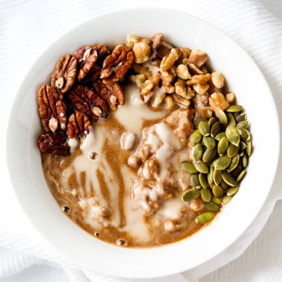 Healthy Cinnamon Roll Oatmeal - Recipe photo by DineLikeShay