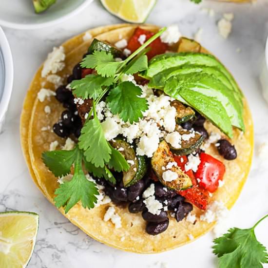 Easy Roasted Veggie Tacos - Recipe photo by therusticfoodie