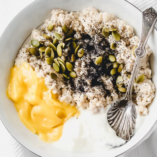 Lemon Curd Oatmeal - Recipe photo by DineLikeShay