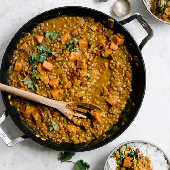 Coconut Sweet Potato Lentil Dal - Recipe photo by wellfedsoul