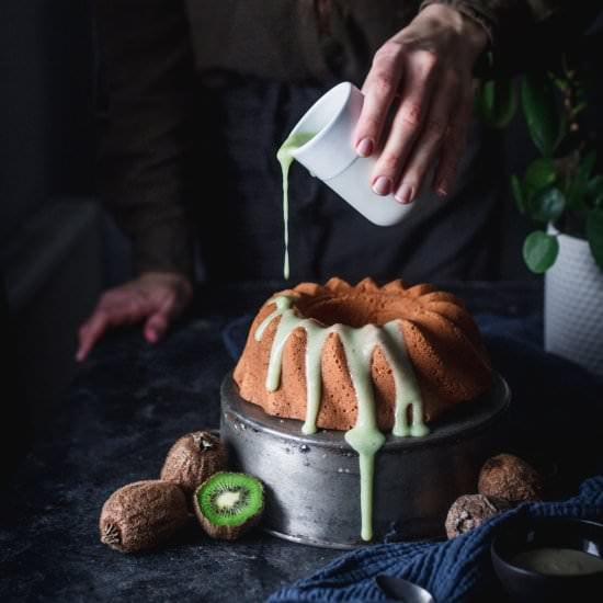 Tahini Bundt Cake With Kiwi Glaze - Recipe photo by Use Your Noodles