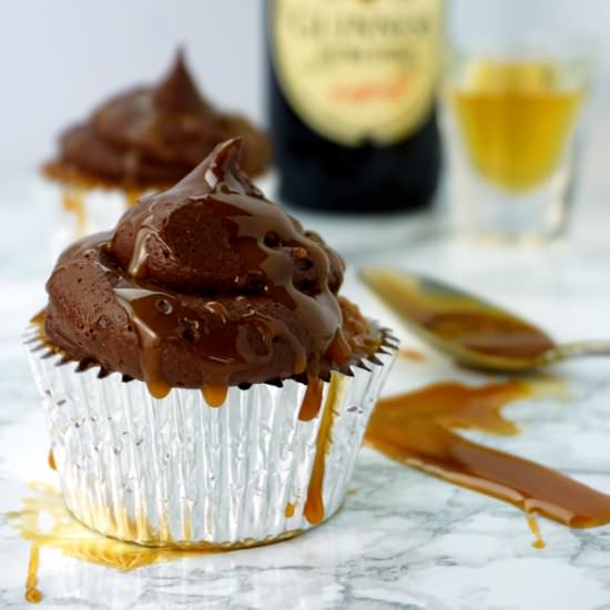 Whiskey & Guinness Caramel Cupcakes - Recipe photo by Frydae