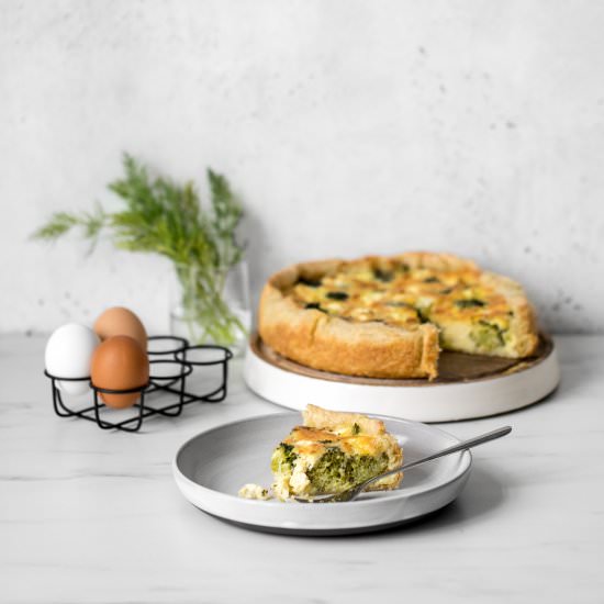 Broccoli and Goat Cheese Quiche - Recipe photo by Chef Sous Chef