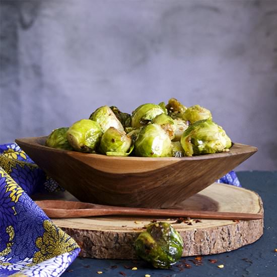 Spicy Roasted Brussels Sprouts - Recipe photo by A Little and A Lot