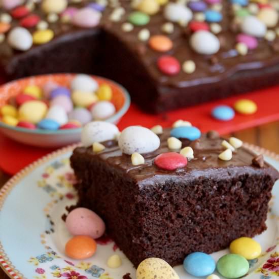 chocolate traybake - Recipe photo by whatjessicabakednext