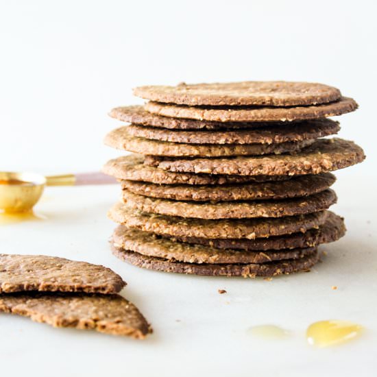 Honey Oat Crackers - Recipe photo by The Desserted Girl
