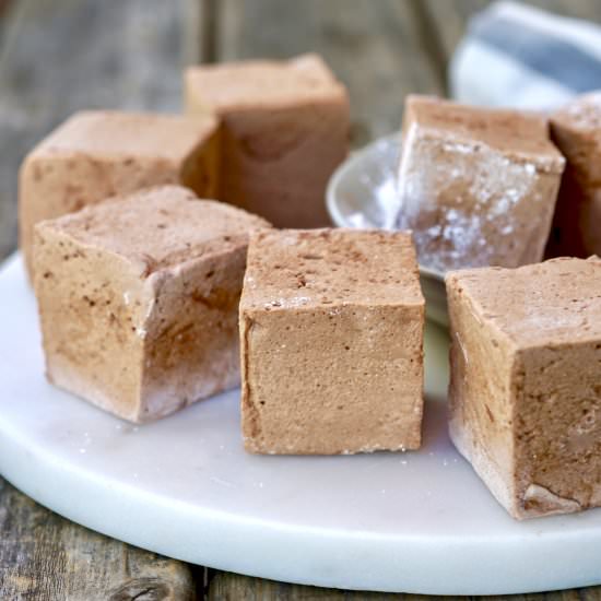 Homemade Chocolate Marshmallows - Recipe photo by simmerandsauce