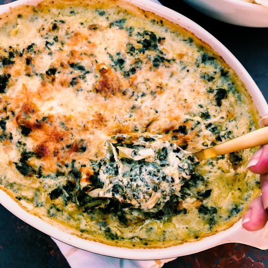 Keto Artichoke Spinach Dip - Recipe photo by whipandwander