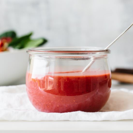 Raspberry Vinaigrette - Recipe photo by Downshiftology