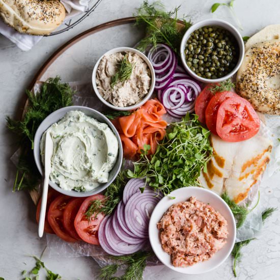 how to create an epic bagel board - Recipe photo by wellseasonedstudio