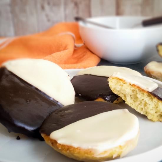 Black & White Cookies - Recipe photo by The Cosmic Cookie Jar