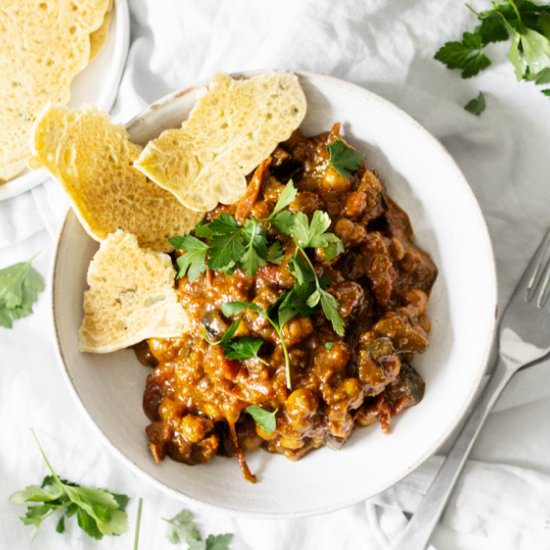 Eggplant Chickpea Curry - Recipe photo by thefullhelping