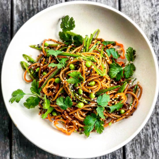 asian noodles with prune sauce - Recipe photo by Jackie Newgent