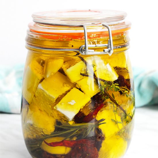 Marinated Feta Cheese - Recipe photo by SlowThe CookDown