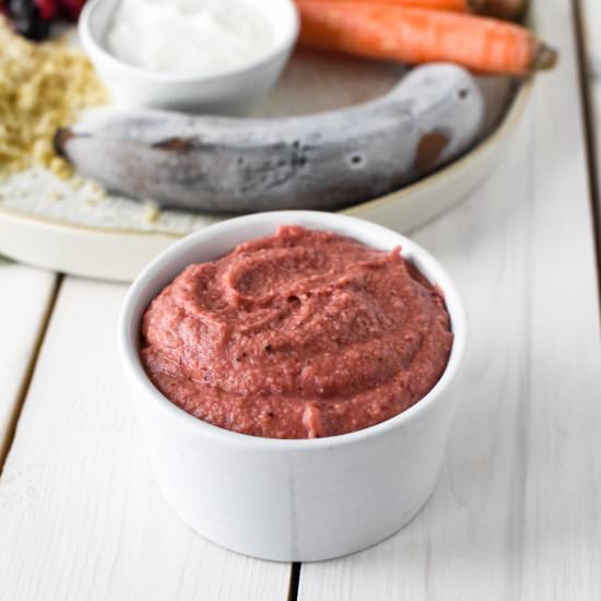 Banana Berry Puree Baby Food - Recipe photo by mymoderncookery