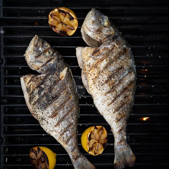 Easy sea bream on the grill (sargo) - Recipe photo by photosandfood