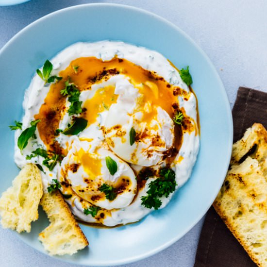 Turkish Eggs Cilbir - Recipe photo by giverecipe